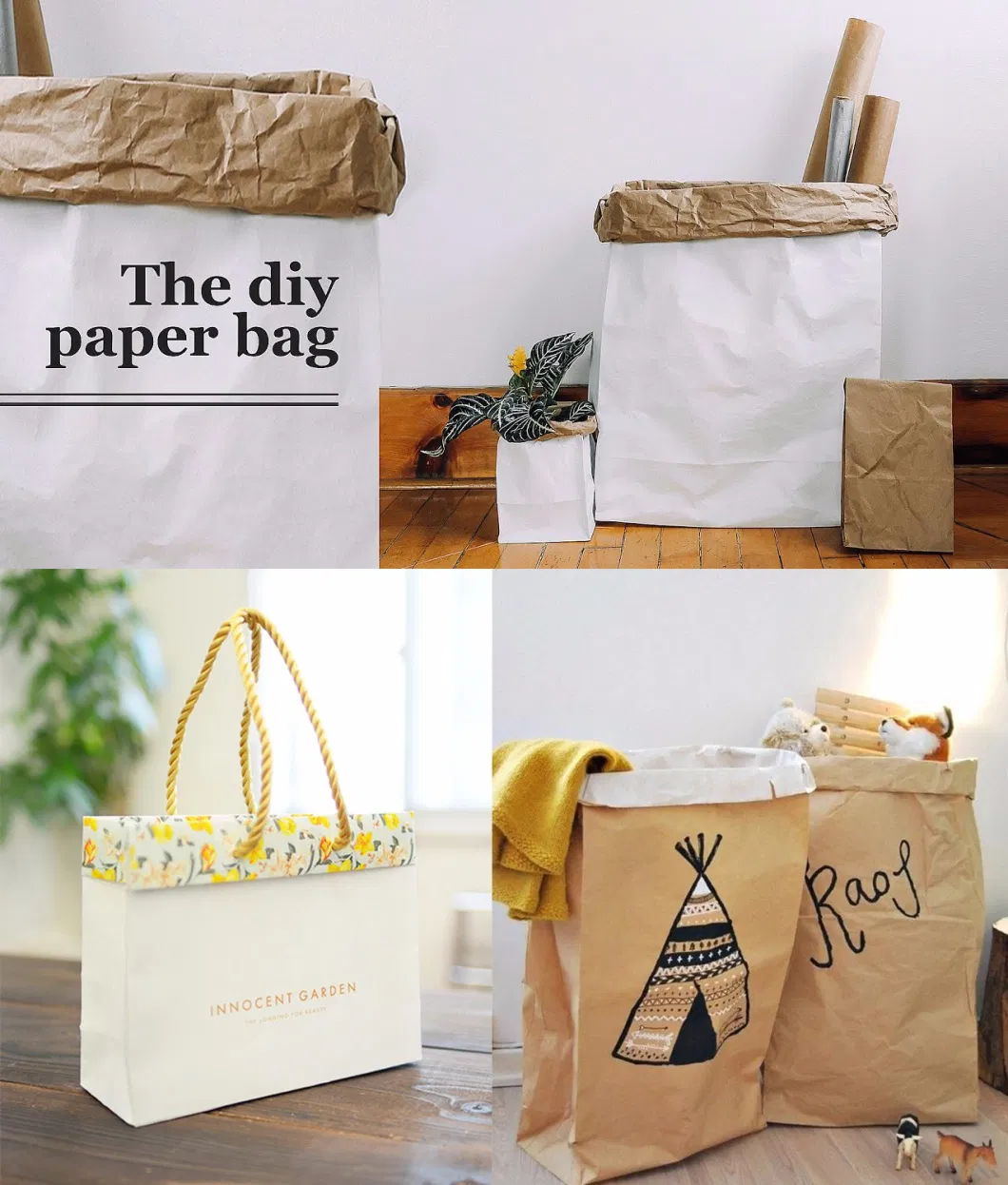 Eco Friendly Custom Logo Printing Blank Stock Paper Bag