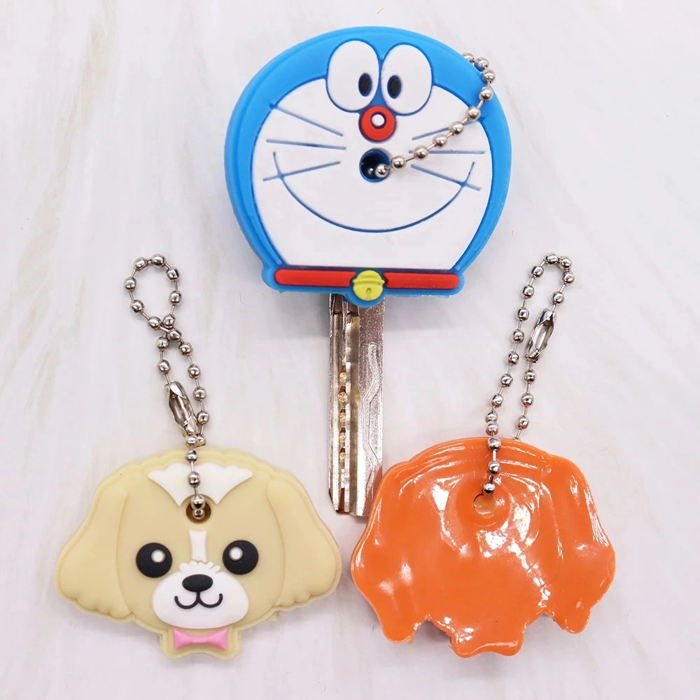 Cute Fashion Cartoon Anime Design Personalized Logo &amp; Shape Cat Animal PVC Rubber Silicone Keychain