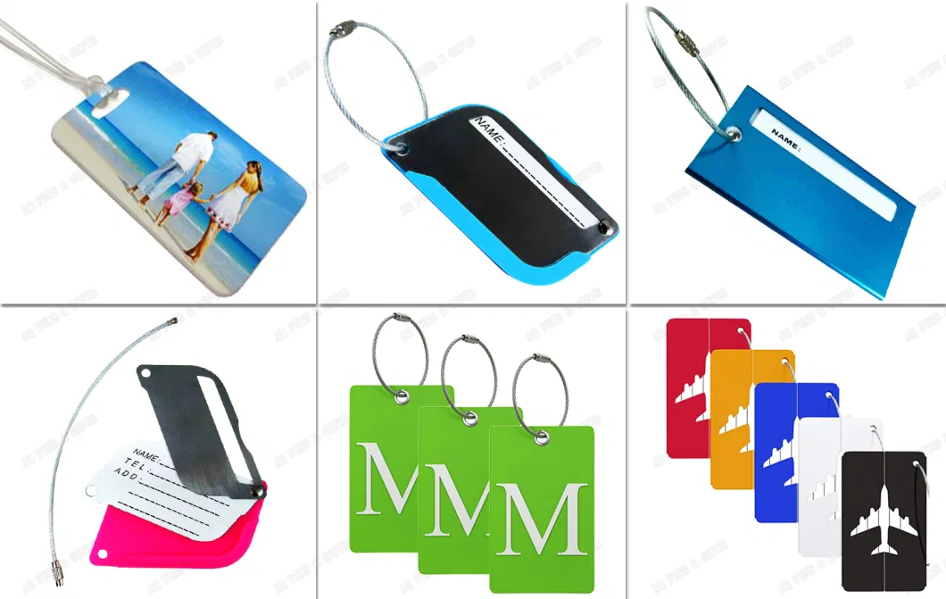 Wholesale Bulk Custom Logo Personalised Travel Sublimation Printed PU Leather Metal Golf Bag Tag 3D Rubber Plastic Silicone Soft PVC Baggage ID Name Bag Tag