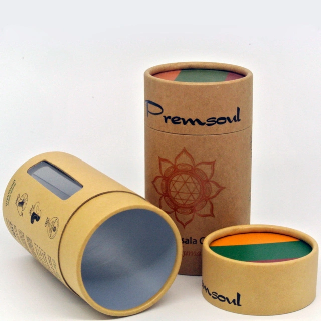 Factory Round Kraft Paper Tube Packaging for Tea Biodegradable Cardboard Paper Tube