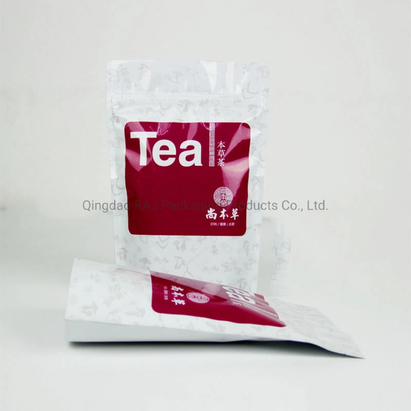 Tea Packaging Bags Zipper Heat Seal Plastic Custom Aluminum Foil Empty Tea Bags