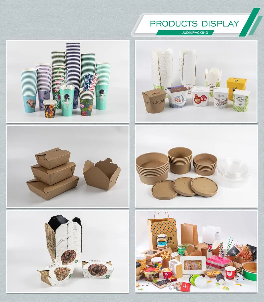 Compostable Customized Logo Kraft Paper Soup Storage Containers with Lids - Take out Disposable Food Storage