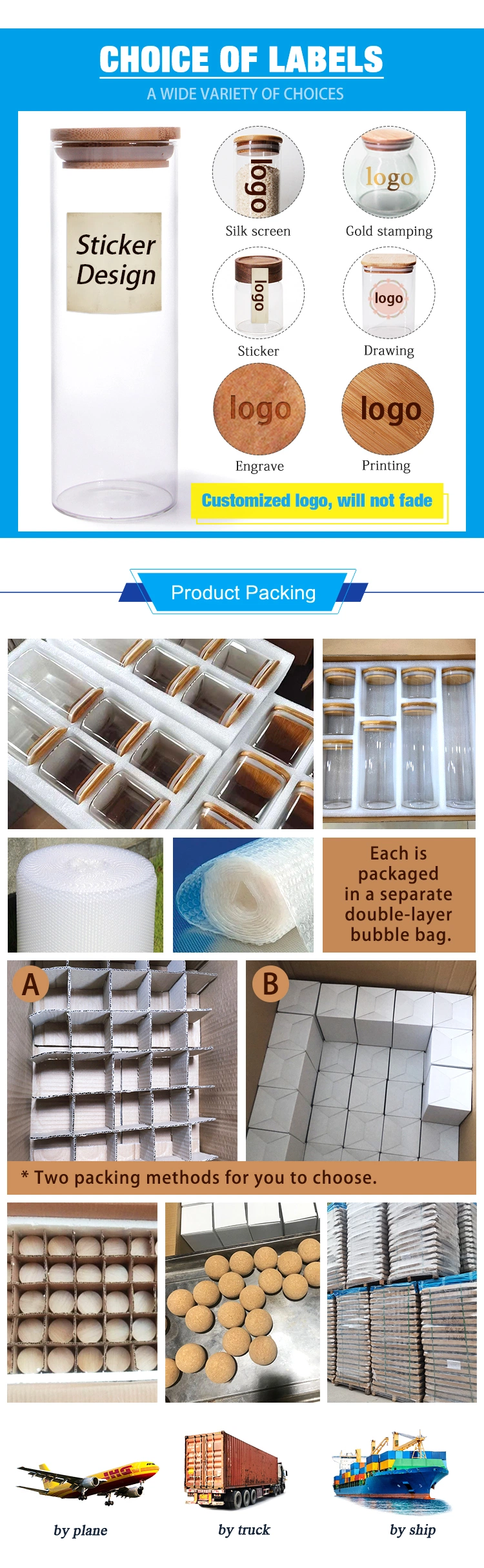 175ml 250ml 300ml 380ml 500ml Storage Glass Jar Paper Box Package