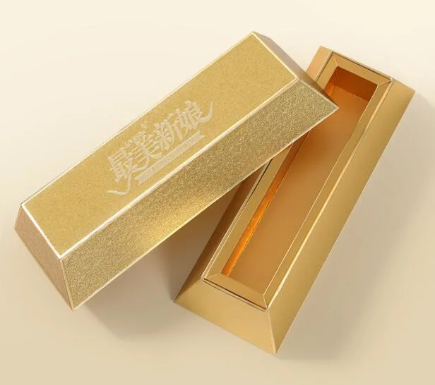 Golden Art Paper Chocolate Showing Box with Window