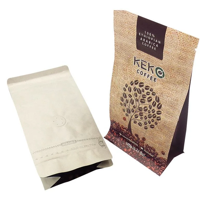 100_ Food Grade Certificate Biodegradable Eco Friendly Black Tea Bags to Pack Coffee PLA 500g Coffee Tea Packing Bagpopular