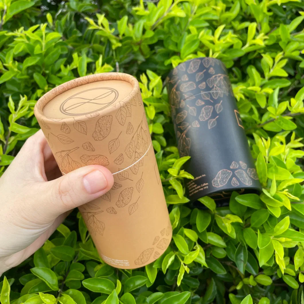 Firstsail Wholesale Custom Printed Coffee Bean Powder Products Round Cardboard Food Paper Tube Box Packaging for Red Flower Tea Nuts Sugar