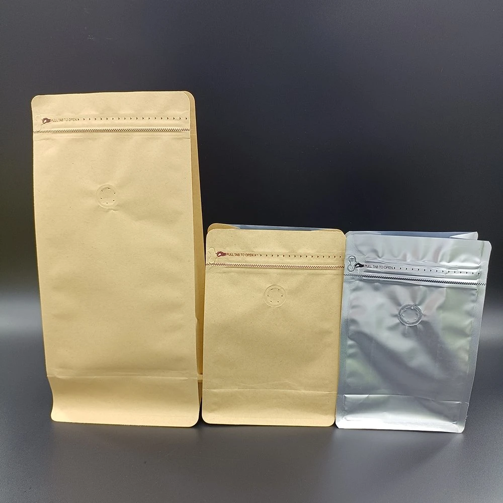 Coffee Bags with Valve 500g High Barrier Aluminum Foil Flat Bottom Standing Coffee Beans Storage Bags, Reusable Heat Sealable Side Zipper Pouches