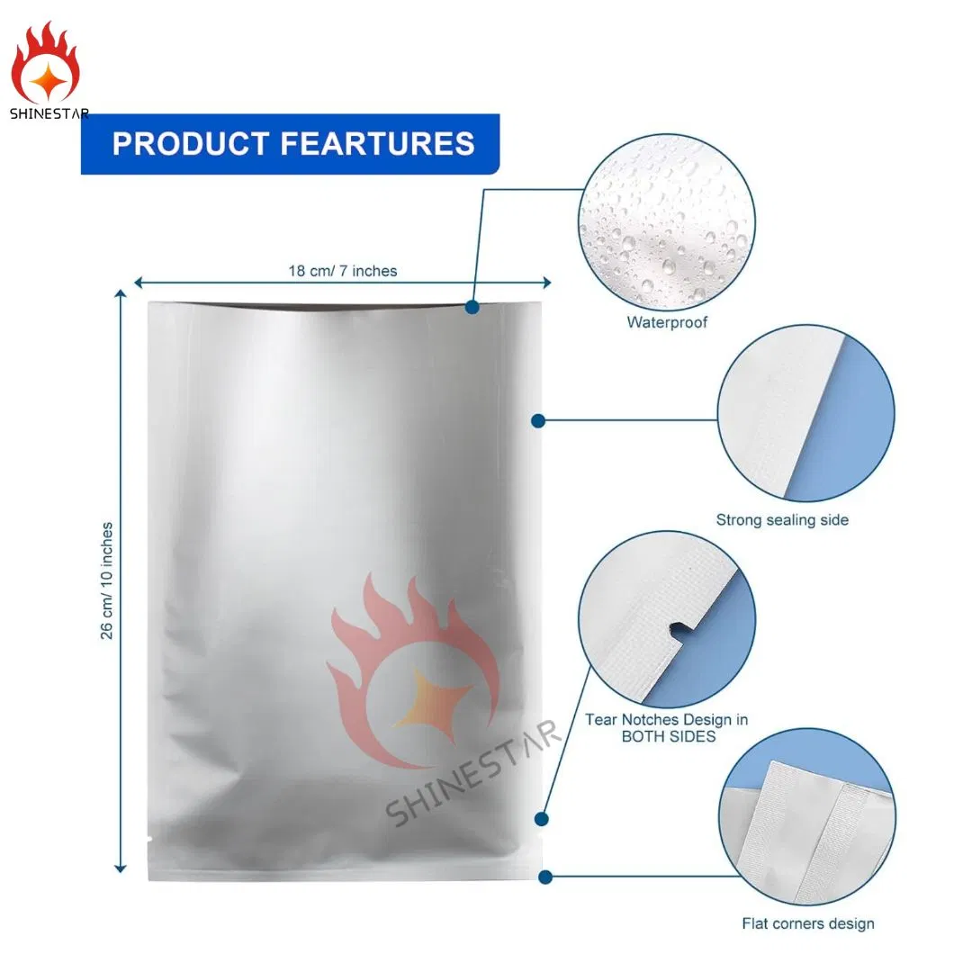 Heat Sealable Food Storage Mylar Aluminum Foil Bags Plastic Packaging Bag for Coffee Beans, Tea, Grains