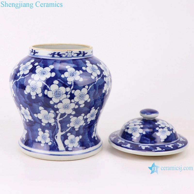 Rzsi01 Jingdezhen Antique Blue and White Plum Blossom Ceramic Tea Jar