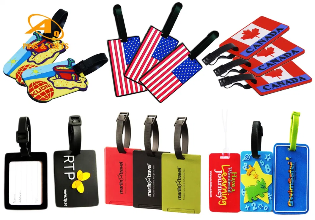 Wholesale Metal Silicone /Soft PVC Rubber Luggage Name Golf Equipment Soft PVC Rubber Bag Tag