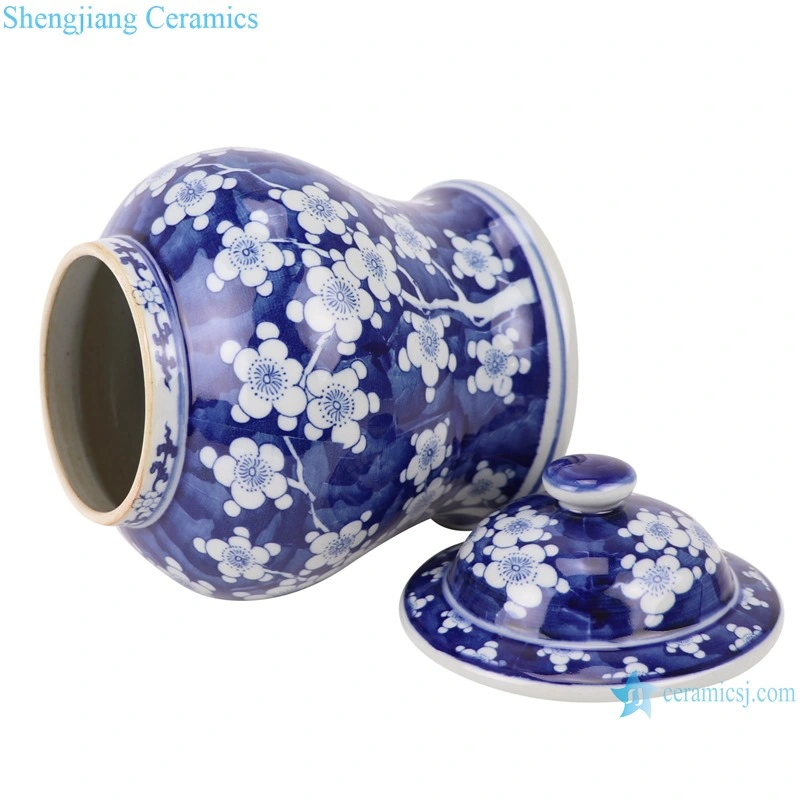 Rzsi01 Jingdezhen Antique Blue and White Plum Blossom Ceramic Tea Jar