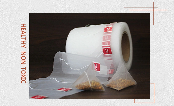 Wholesale Triangle Heat Seal Empty Nylon Mesh Pyramid Shaped Tea Bag with String and Label