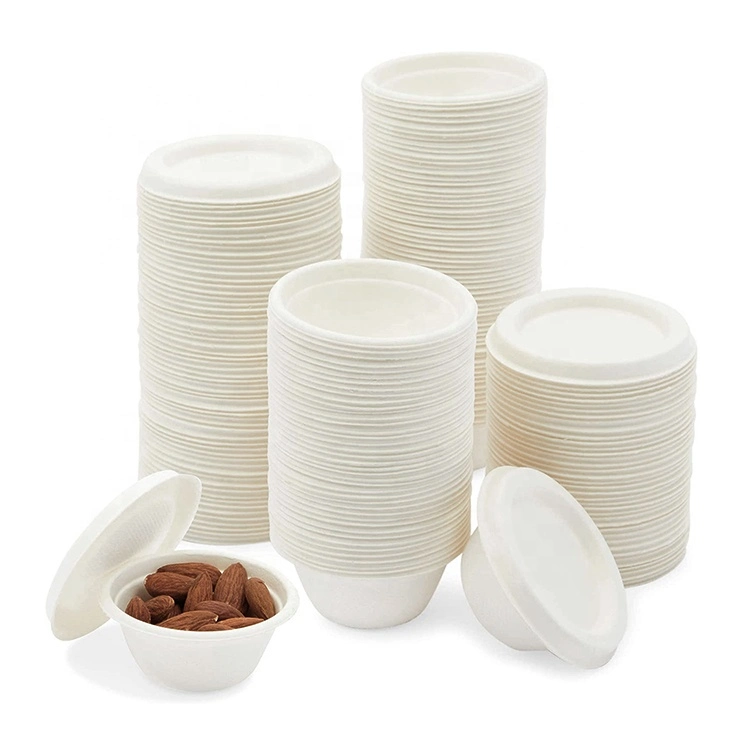 Take Away Top Seller Biodegradable Sugarcane Sauce Containers with Lids