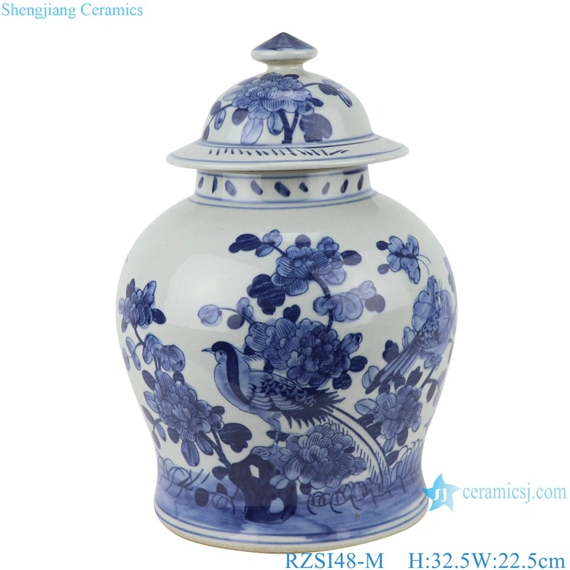 Rzsi01 Jingdezhen Antique Blue and White Plum Blossom Ceramic Tea Jar