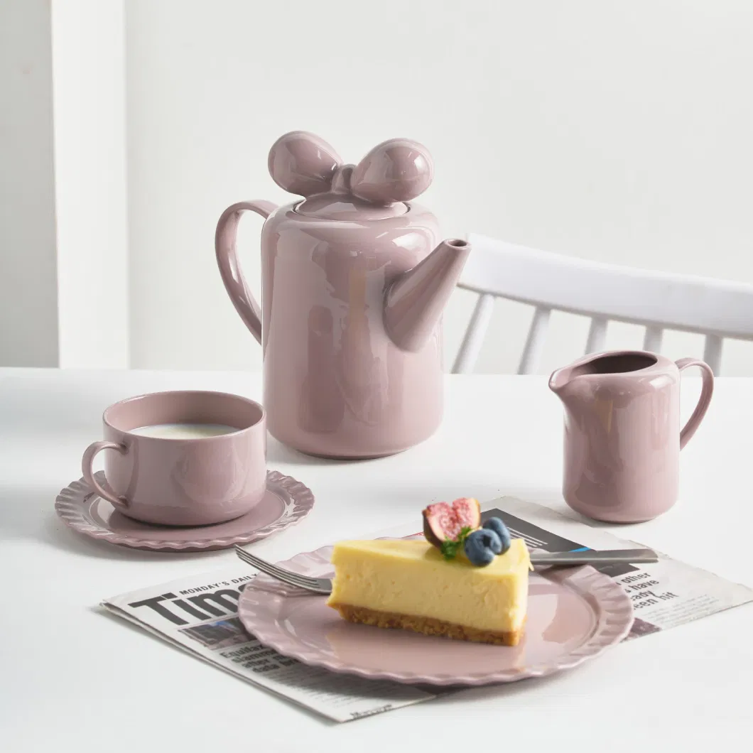 Candy Color Glaze Sugar Creamer Bowl Afternoon Tea Coffee Cups Pots Set