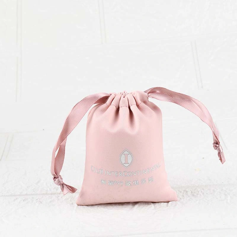 Light Pink Solid Color Blank Cotton Storage Bag Wholesale Release Bag Storage Bag Drawstring Tea Gift Bag