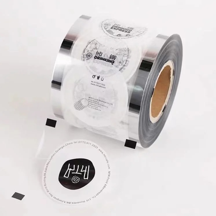 Customized Color Heat Seal Mylar Pet Milk Tea Coffee Juice Drinks Plastic Cup Sealing Packaging Film