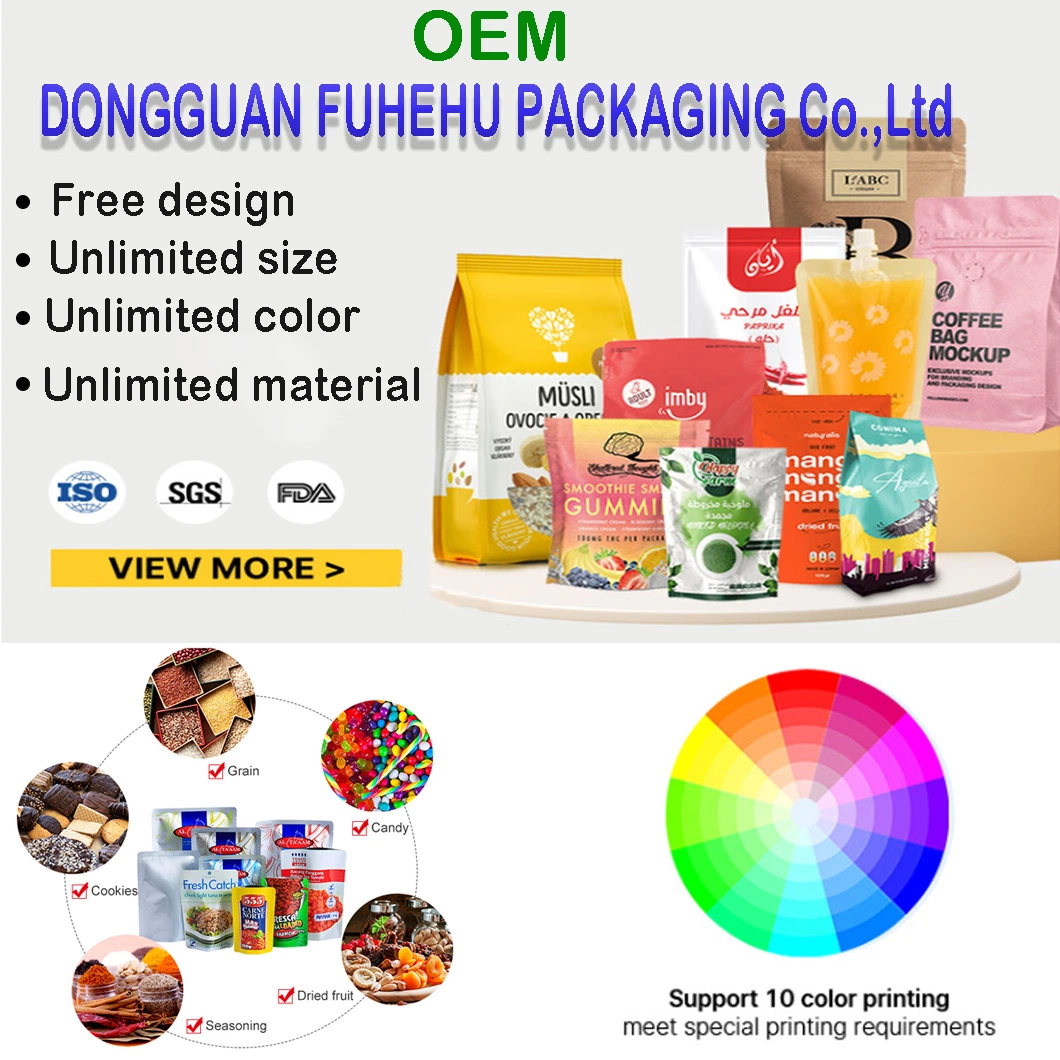 Wholesale Heat Sealable Aluminum Foil Plastic Quad Side Seal Tea Coffee Packaging Bag