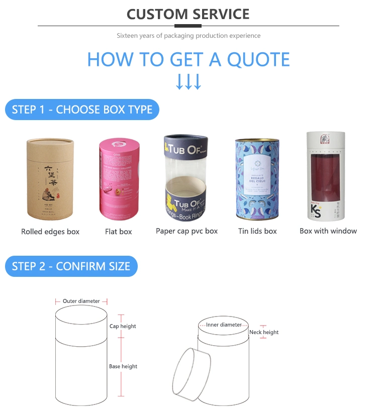 Biodegradable High Quality Kraft Paper Cylinder Box Packaging for Cosmetic Tea Candle Packaging