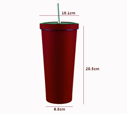 Factory Custom New Hot Seller 17 24 Oz 24oz 750ml Large Capacity Double Layer Metal Outdoor Boba Milk Tea Matte Waterproof Plug Straw Cups Mug Tumbler with Logo