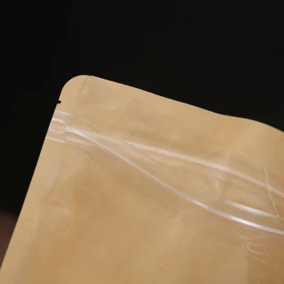 Buona tenuta su un lato trasparente imballaggio ecologico tè caffè snack Sacchetto con chiusura a zip per supporto in carta per alimenti Kraft