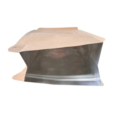 Sacchetti per la confezione di caffè con base piatta e compostabile su carta Kraft Con cerniera