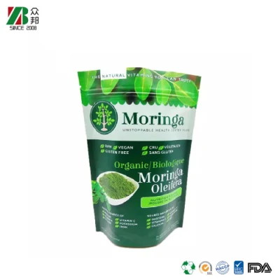 Stampa personalizzata imballaggio di tè e caffè in grani compostabile foglio di imballaggio laminato Cerniera biodegradabile