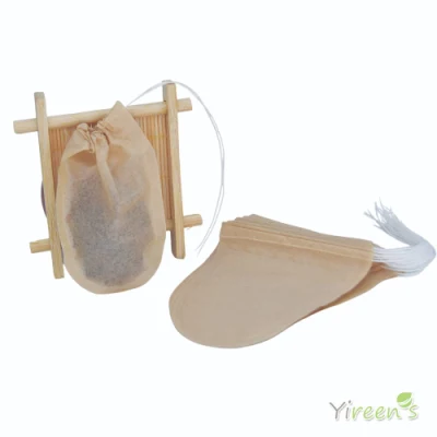 Sacchetti monouso per filtro tè in carta per macchina da caffè a forma di U, con stringhe, facili da chiudere e portatili (dimensioni 80 x 90 mm)