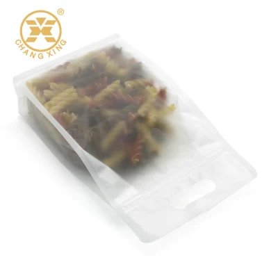 Confezione trasparente trasparente Quad 16oz snack Flat fondo otto lati Sacchetti con chiusura a cerniera standup 500 g per alimenti con fazzoletto di tenuta