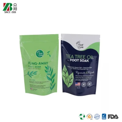 Stampa personalizzata imballaggio di tè e caffè in grani compostabile foglio di imballaggio laminato Cerniera biodegradabile