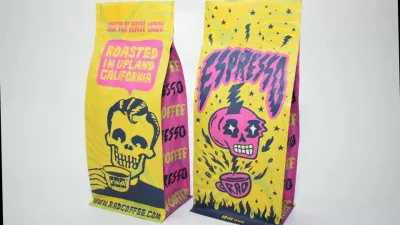 Stand up personalizzato con chiusura a zip a fondo piatto per tè laminato Confezione compostabile per alimenti Confezione flessibile sacchetti per caffè Pouch