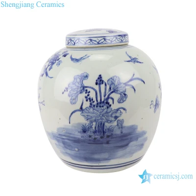 Rzsc03 vaso in ceramica di zenzero realizzato dall&prime;uomo con motivo floreale e uccello Jingdezhen