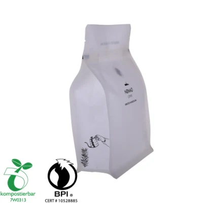 Sacchetto a base piatta con zip riciclabile in foglia di tè