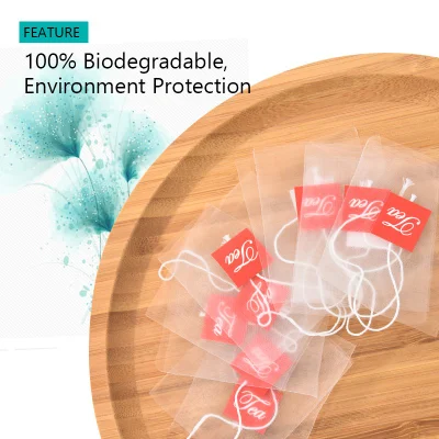 Sacchetti per tè vuoti in fibra di mais biodegradabili PLA 58 X 70 mm con etichetta personalizzata