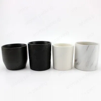 All&prime;ingrosso vaso candela in porcellana nera opaca in ceramica moderna TeaLight