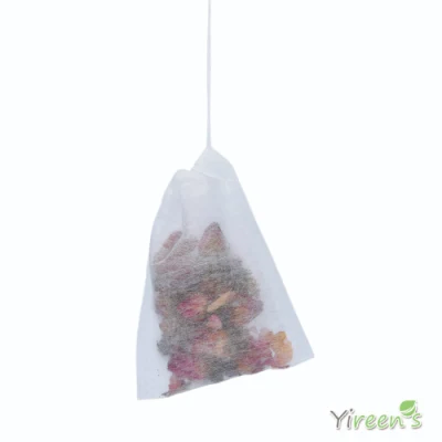 Sacchetti filtranti biodegradabili in fibra di mais PLA 60 X 80 mm con stringhe filtri per infusore di tè per bottiglie di vetro, macchina da caffè, portatile da viaggio, monouso e puliti