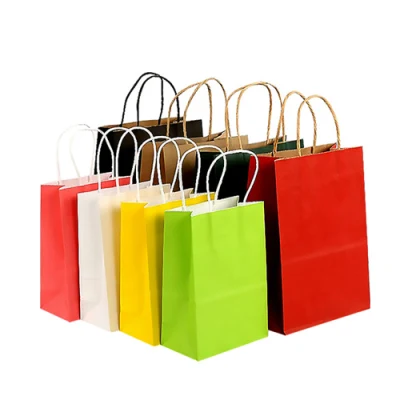 Borsa di carta monouso Kraft Borsa a mano latte personalizzato Tea Takeaway Bag