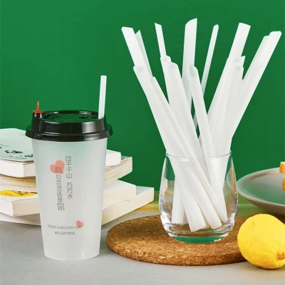 Bevande per tè e caffè al latte monouso personalizzate confezionate singolarmente in plastica PLA Paglia