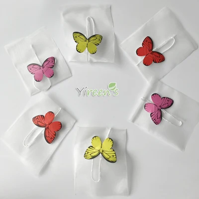 Etichetta a farfalla colorata, sacchetti da tè in nylon vuoti 58 x 70 mm, sacchetti con filtro trasparenti Pyramid filtri da tè in nylon monouso