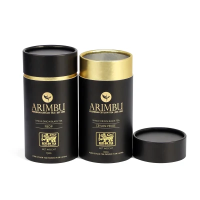 Scatola di confezionamento con tubo cilindrico in carta da tè di caffè con stampa personalizzata Confezione di tubi di cartone rotondi eco-compatibile