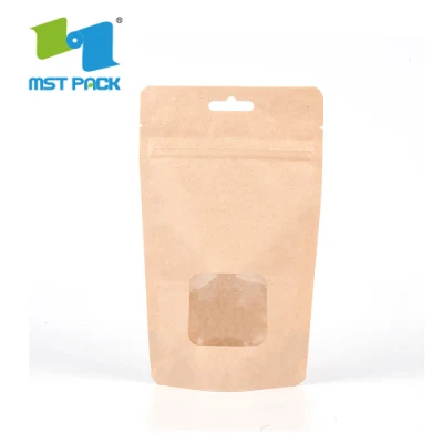 Confezione di caffè in carta marrone per finestra per alimenti per granoturco Biodegradabile