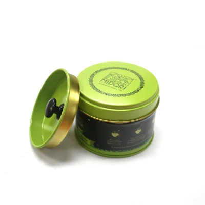 Barattoli da tè sfusi rotondi e a tenuta ermetica da 4oz personalizzati con 2 coperchi