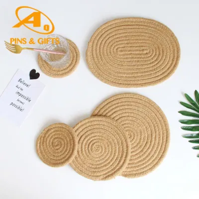 Mykonos tavolo rotondo tessuto posto tavolo mat per le pietre da pranzo Spatola Jwel Lapis in silicone con supporto per stampa in ceramica poliestere Montagne russe placemat
