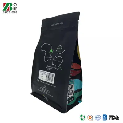 Confezionamento in plastica per alimenti con tè da caffè a fondo piatto e riciclabile personalizzato Borsa
