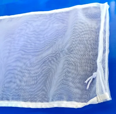 Sacchetto filtrante in rete di nylon da 400 micron con stringa di traino da 11 pollici, lunghezza 15 pollici