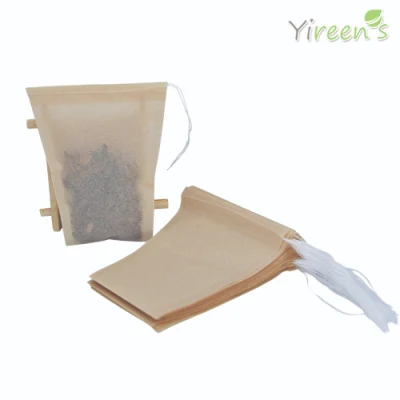Sacchetto di carta da tè senza cloro per filtro trapezoidale, in carta canapa di Manila, etichette personalizzate per lattine, può essere biodegradabile componibile