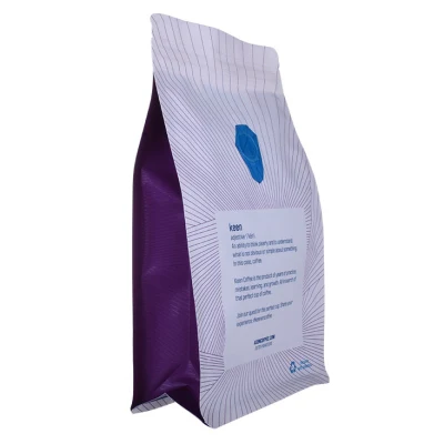Custodia a fondo piatto ecologica compostabile sacchetto vuoto PLA con Zip per confezionamento tè caffè