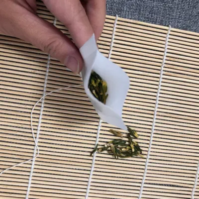 Sacchetto da tè vuoto con cordino in carta da 6*8cm personalizzato e termosaldante Nessun tag