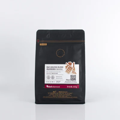 Sacchetti per caffè a marchio privato con sacchetto a fondo piatto e a prova di umidità