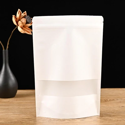 Sacchetti per imballaggio caffè vuoto compostabili personalizzati Kraft con valvola E zip per caffè